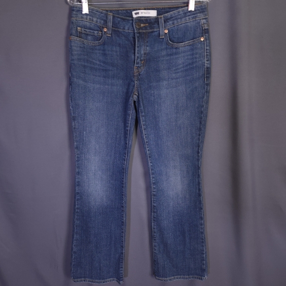 Levis 515 Boot Cut Jeans Size 6M Flap Pocket Studded Distressed Western Denim - Picture 2 of 8